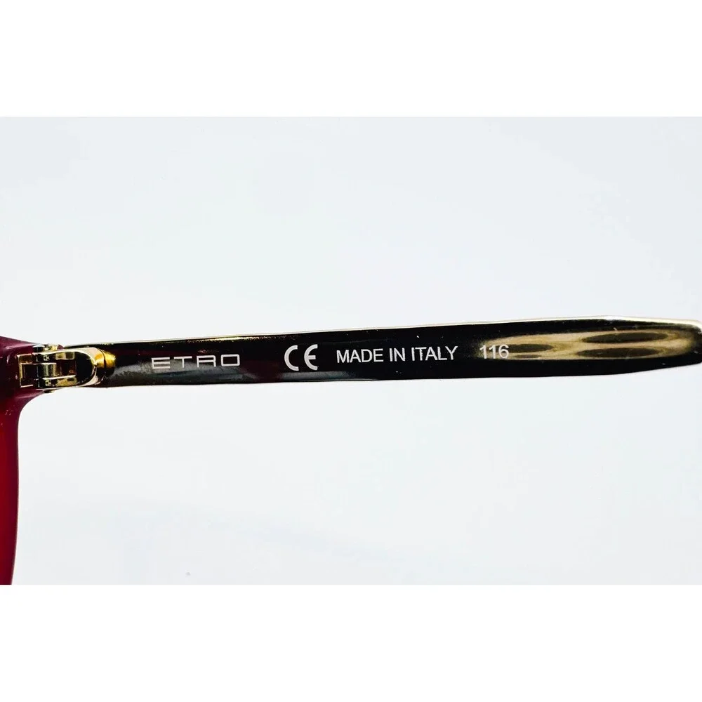 Etro Eyeglasses Frames Womens Burgundy Gold ET2619 603 Round Italy 52-18-140